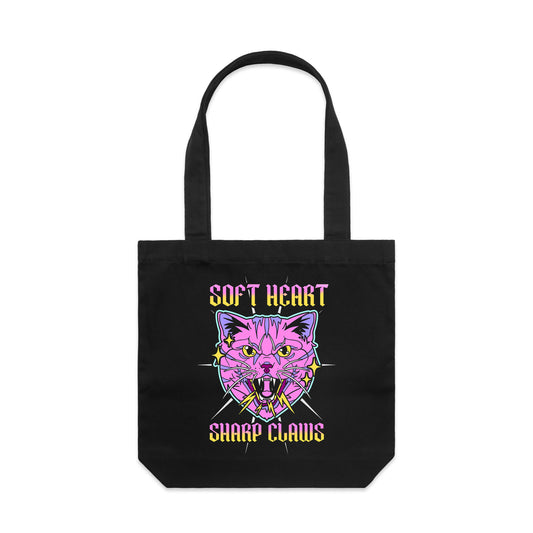 Soft Heart, Sharp Claws Tote Bag