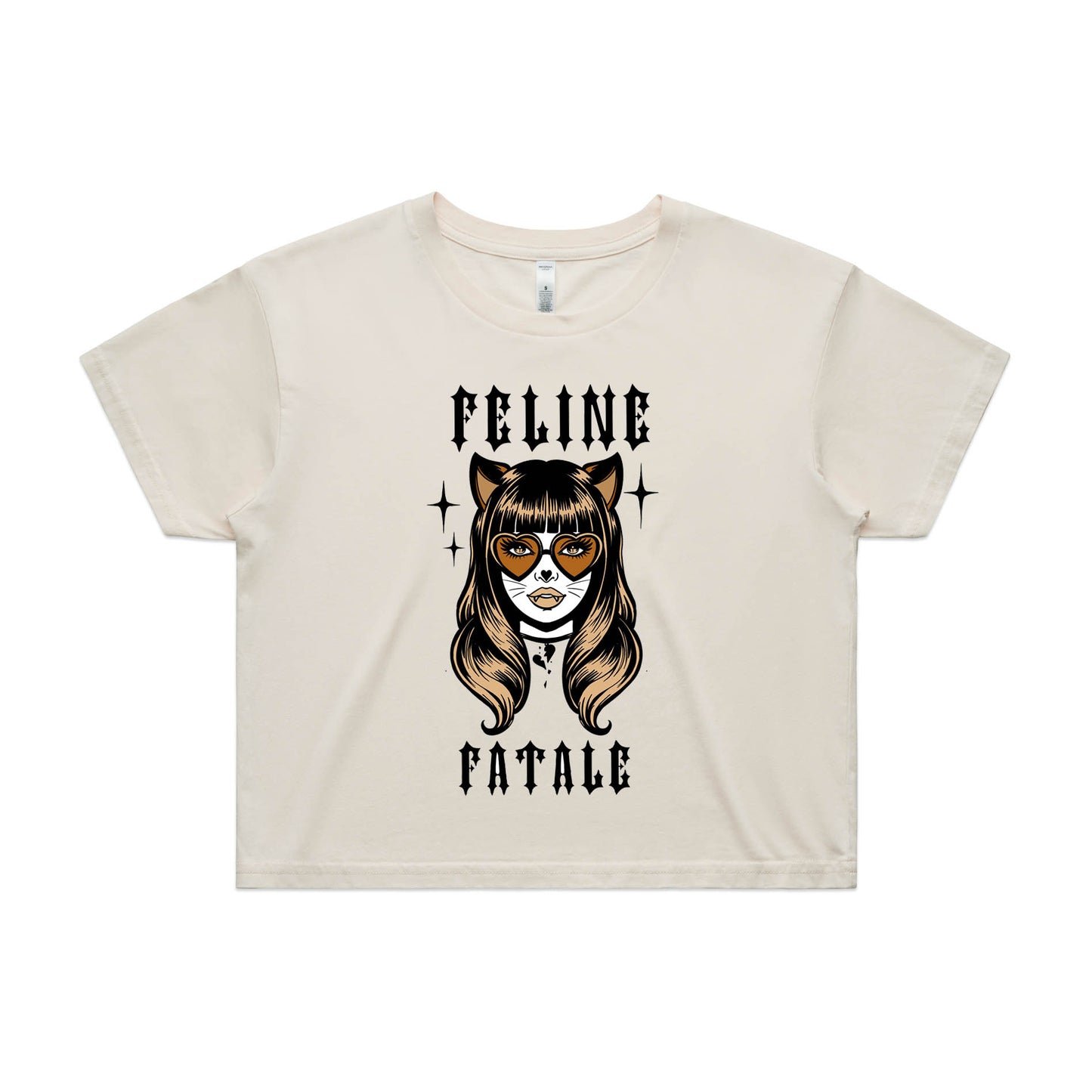 Feline Fatale Crop Graphic Tee
