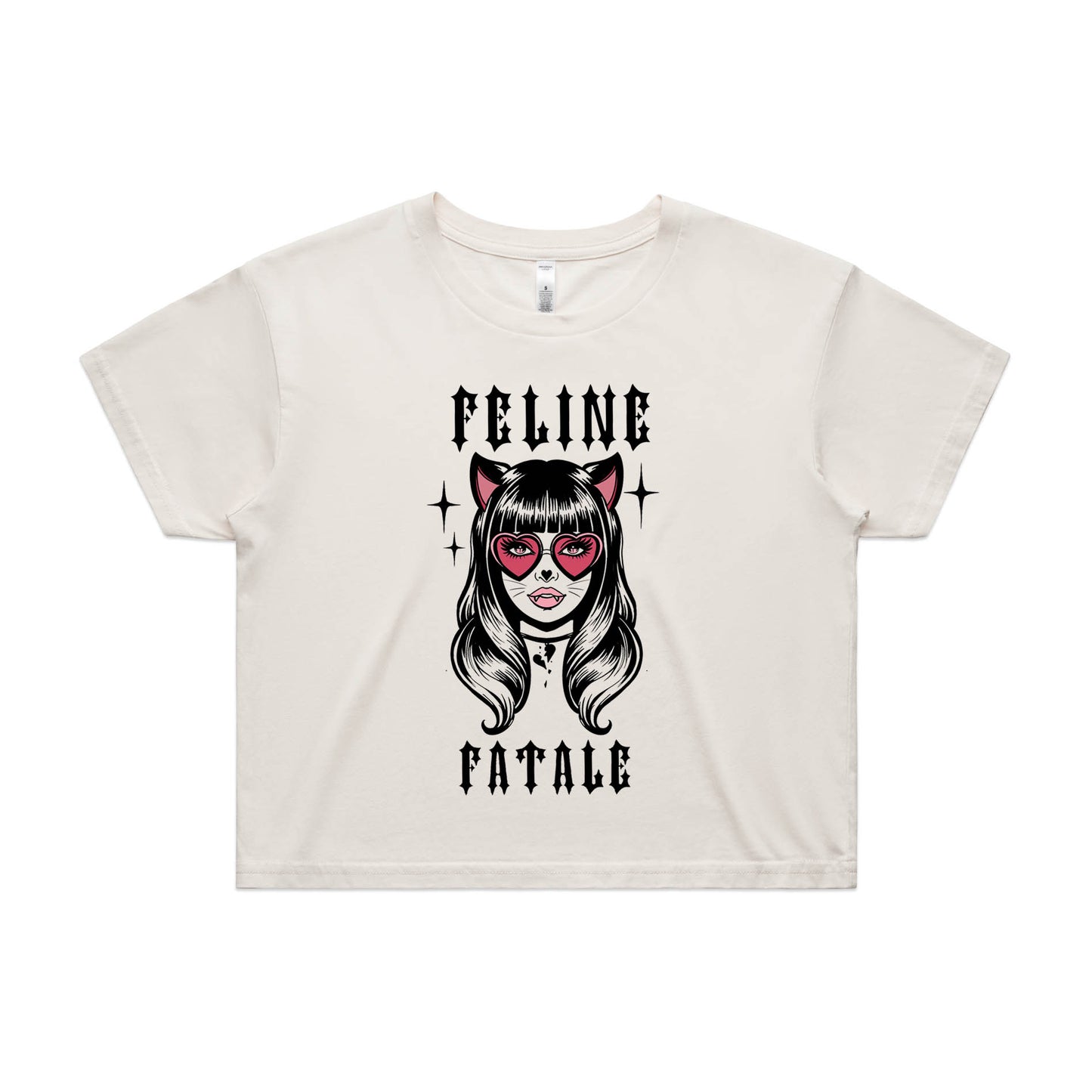 Feline Fatale Crop Graphic Tee