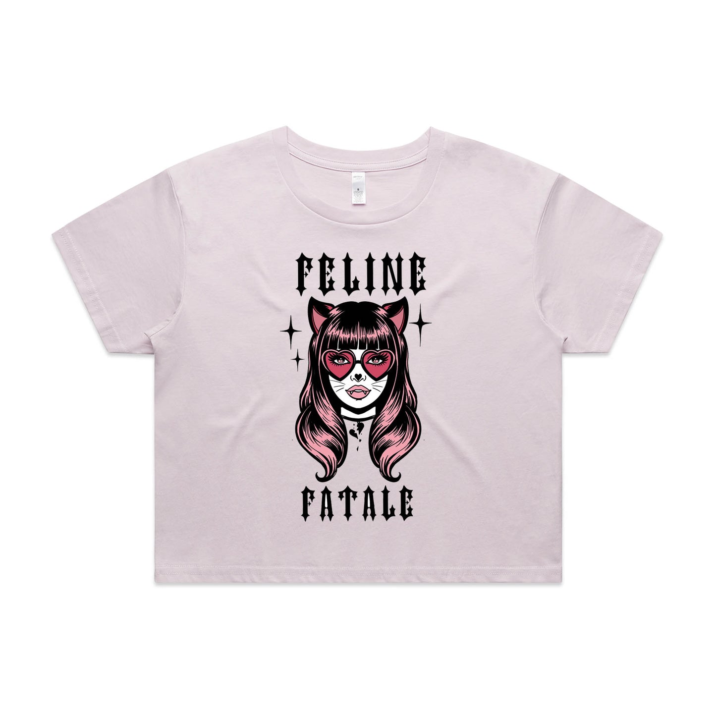 Feline Fatale Crop Graphic Tee