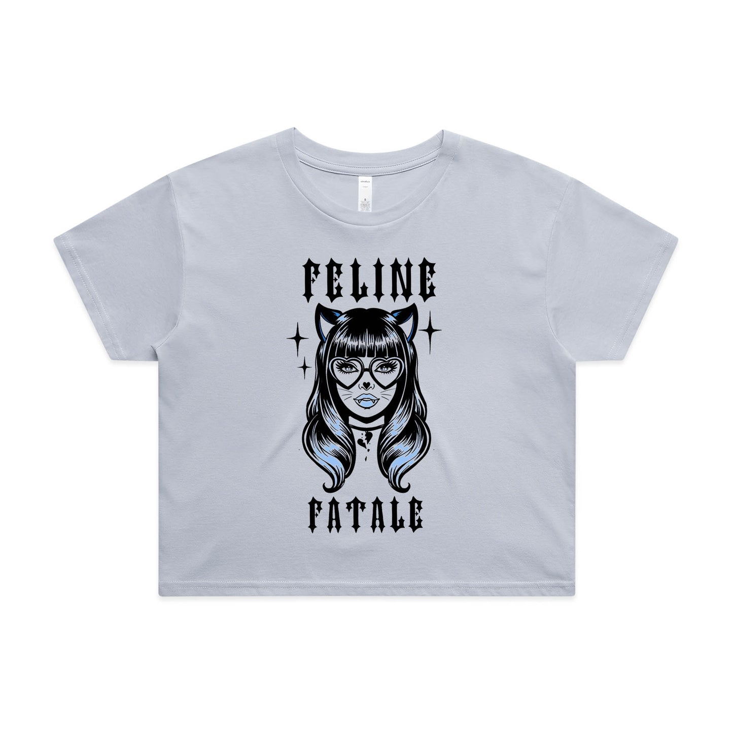 Feline Fatale Crop Graphic Tee