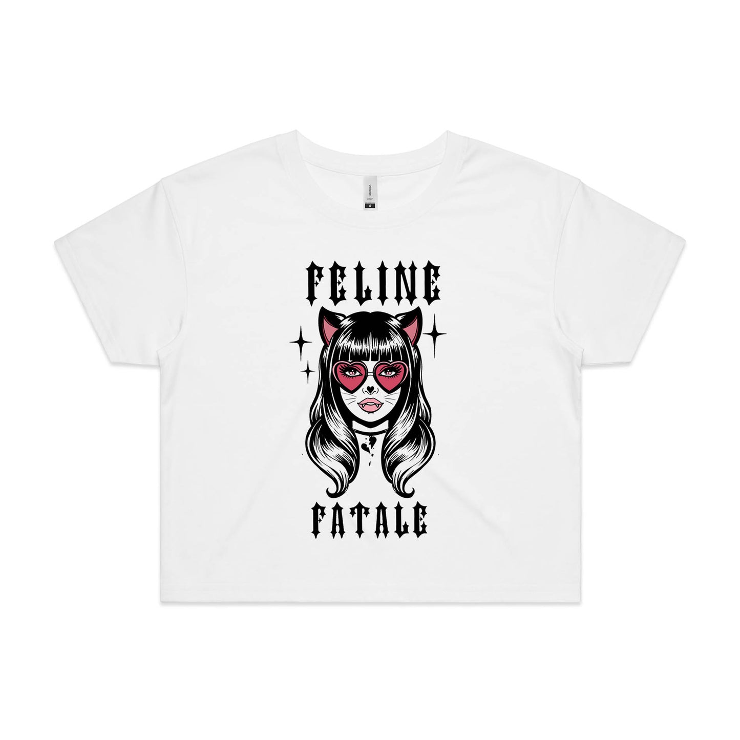 Feline Fatale Crop Graphic Tee