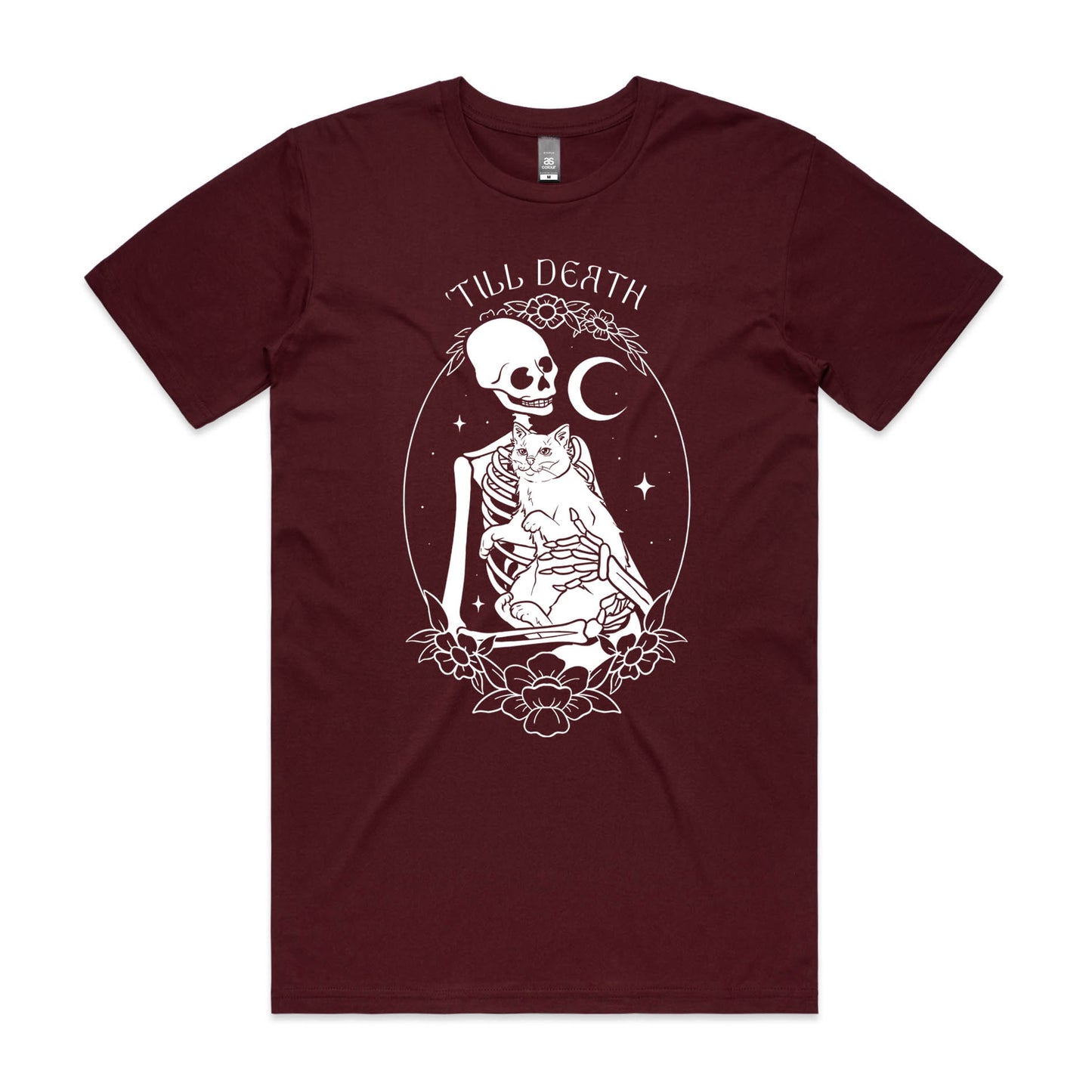 'Till Death – Gothic Skeleton & Cat Graphic Tee