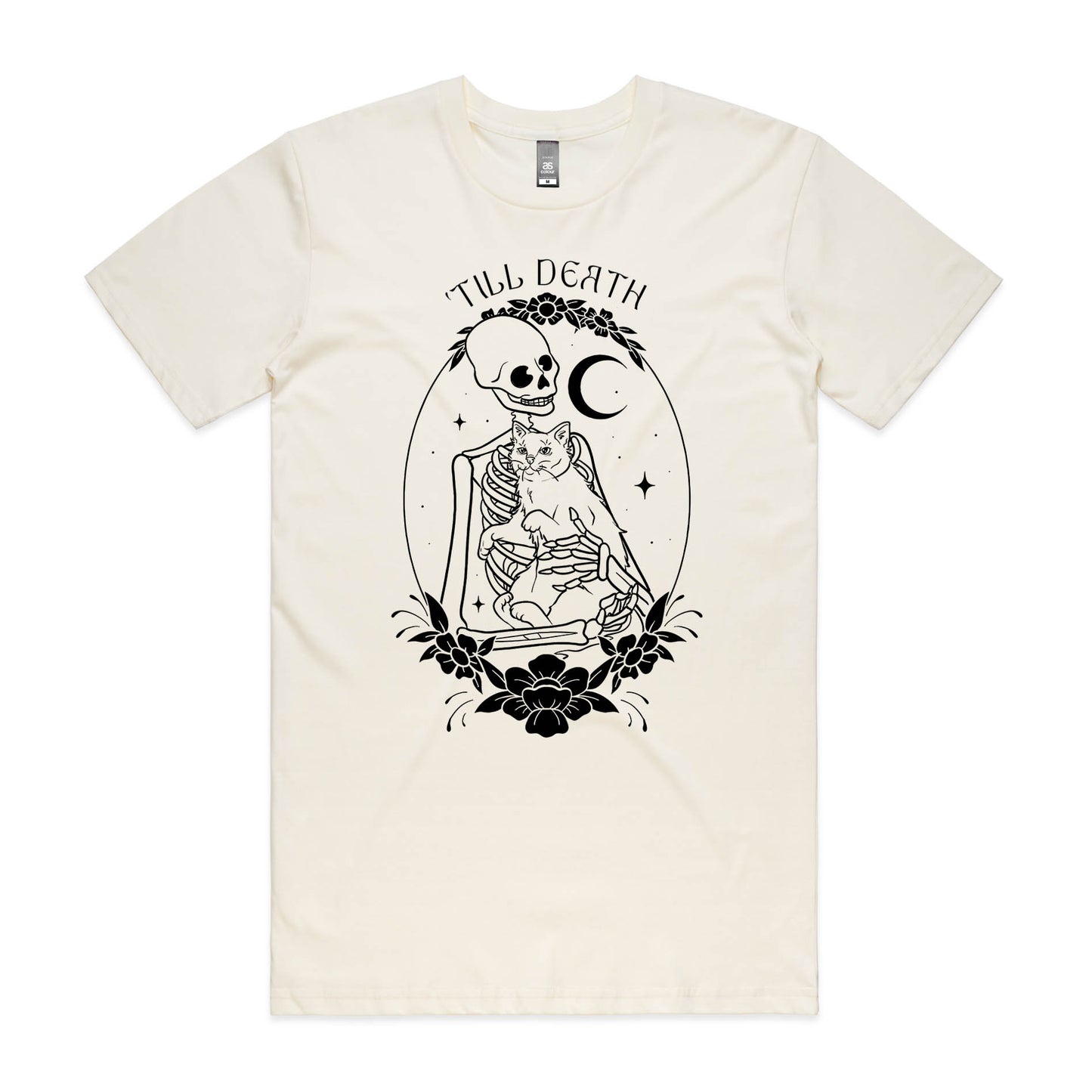 'Till Death – Gothic Skeleton & Cat Graphic Tee