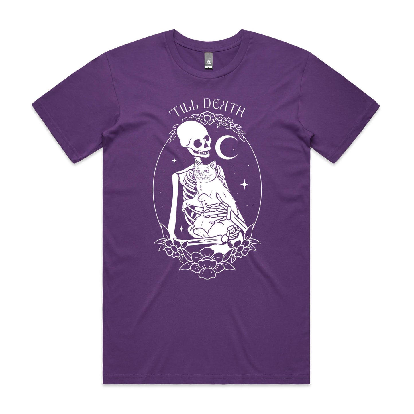 'Till Death – Gothic Skeleton & Cat Graphic Tee