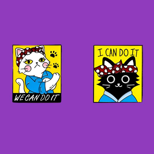 Feminist Cat Pin Badge Collection