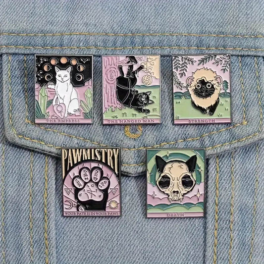 Tarot Style Cat Pin Badges