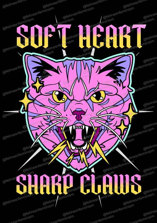 Soft Heart Sharp Claws Print